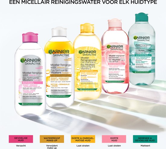 Garnier SkinActive Micellair Reinigingswater voor de Gevoelige Huid – Milde Gezichtsreiniging – Zachte Make-Up Remover - Reisformaat - 6 x 100ml