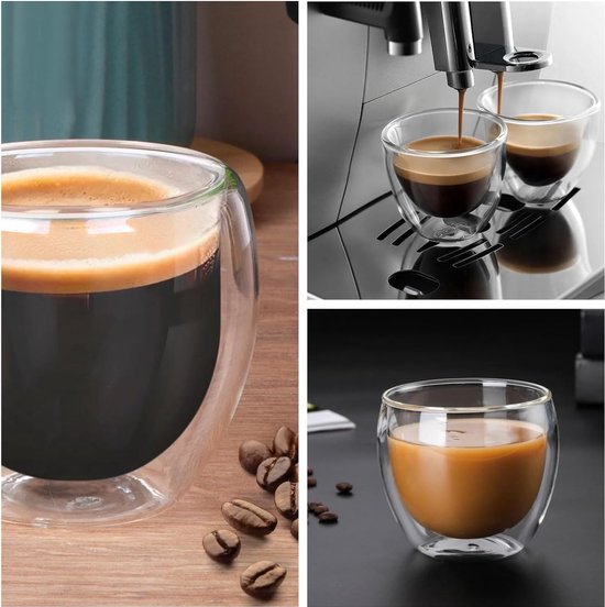 espresso set Espressokopjes, glas, 6-delige set, espresso glazen,  thermoglazen,... | bol