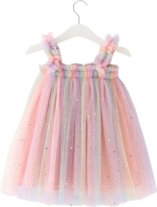 Joya Kids Zomerjurkje Tule Regenboog Prinsessen Verjaardagsjurk Baby en Peuter. bol