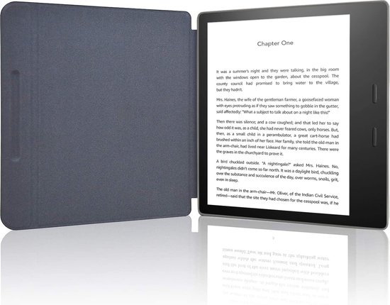 Hoesje geschikt voor Kindle Oasis Gen 10 - Book Case Premium Sleep Cover Leer Hoes met Auto/Wake Functie - Blauw van Hoesje  — afbeelding 2