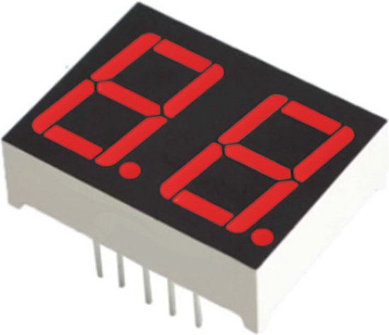 Foto: 7 segment 2 digits led display rood cc 0 56 inch geschikt voor arduino