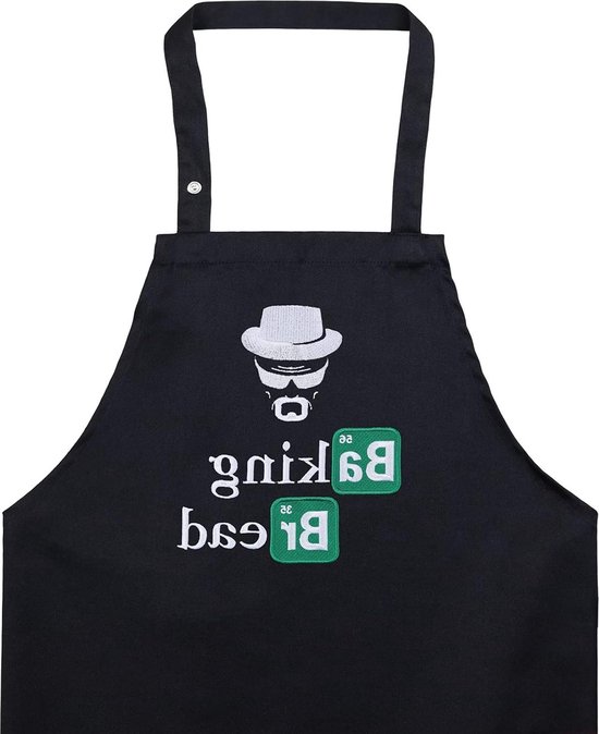 Foto: Koken schort unisex geborduurd design grappig kookschort grillschort verstelbare slabschort cadeau grillfans hobbykok bakker baking brood