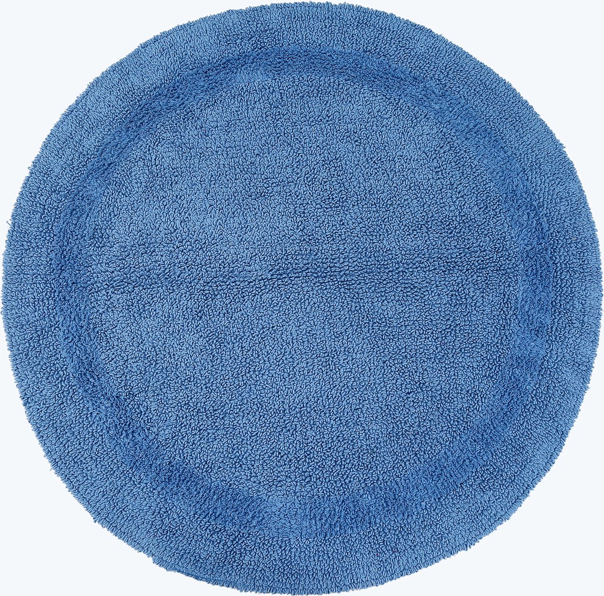 Homescapes ronde badmat blauw 80 cm gemaakt van 100% katoen