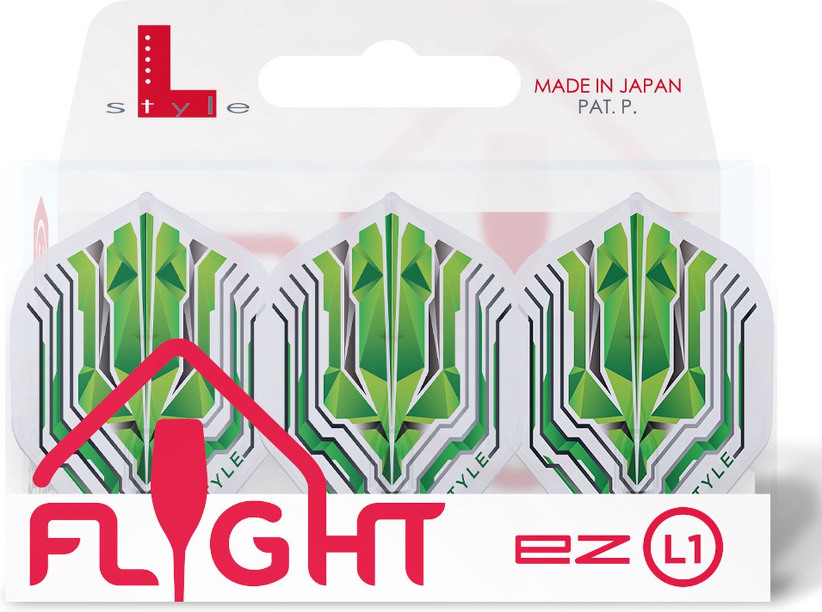 L-Style Champagne Flight EZ L1 Standard Origin Series Clear Green - Dart Flights