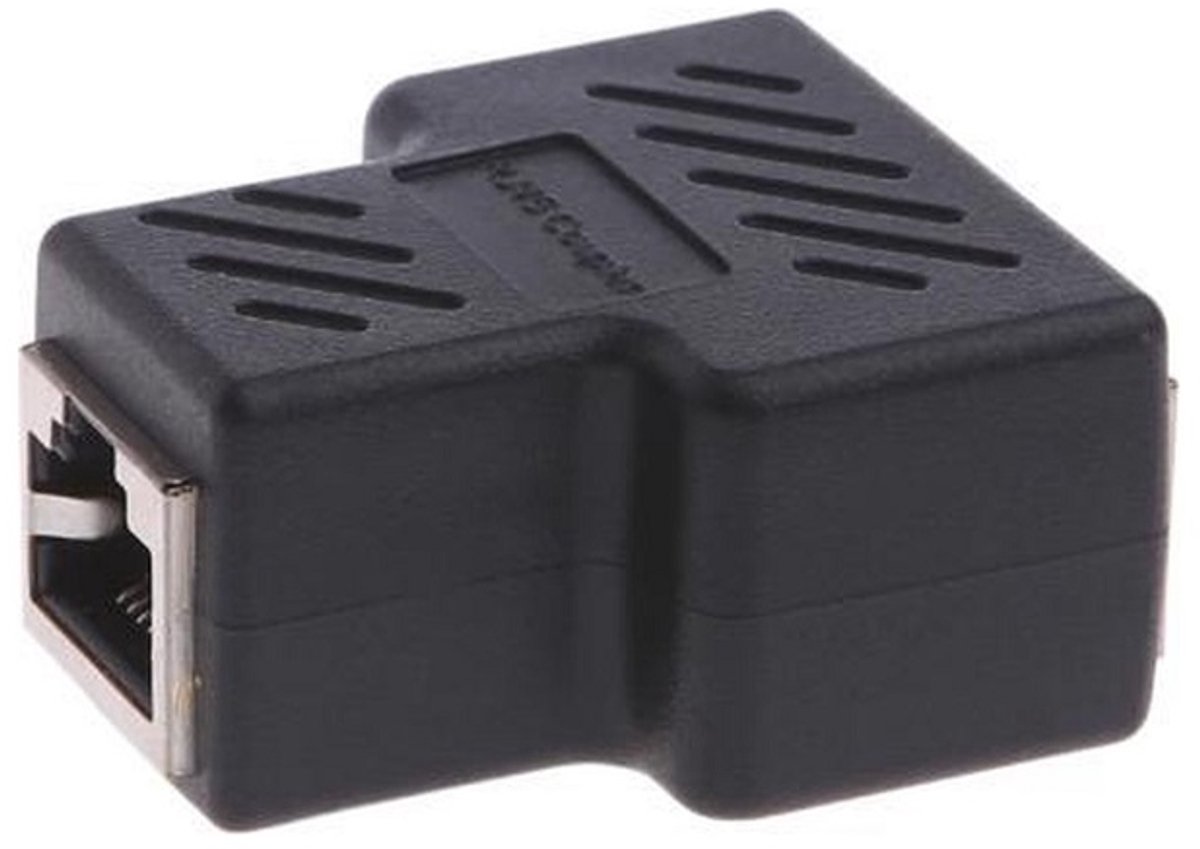RJ45 Splitter - 1 Naar 2 Netwerk Adapter - LAN Splitter - Ethernet Netwerk Kabel - Connector - Adapter - Zwart