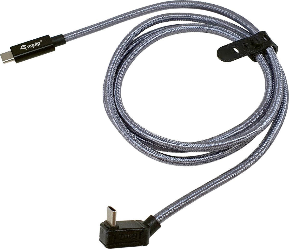 Equip 128423 USB 3.2 Gen 2x2 C naar C U-plug kabel, 3,0 m, zwart, M/M, PD240W, 4K/60Hz, 20Gbps
