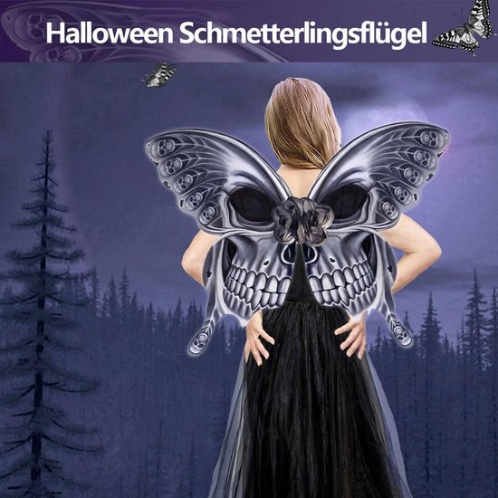 Cape Ailes De Papillon Adulte Femme - Déguisement Complet Avec Bandeau Et Masque Pour Carnaval