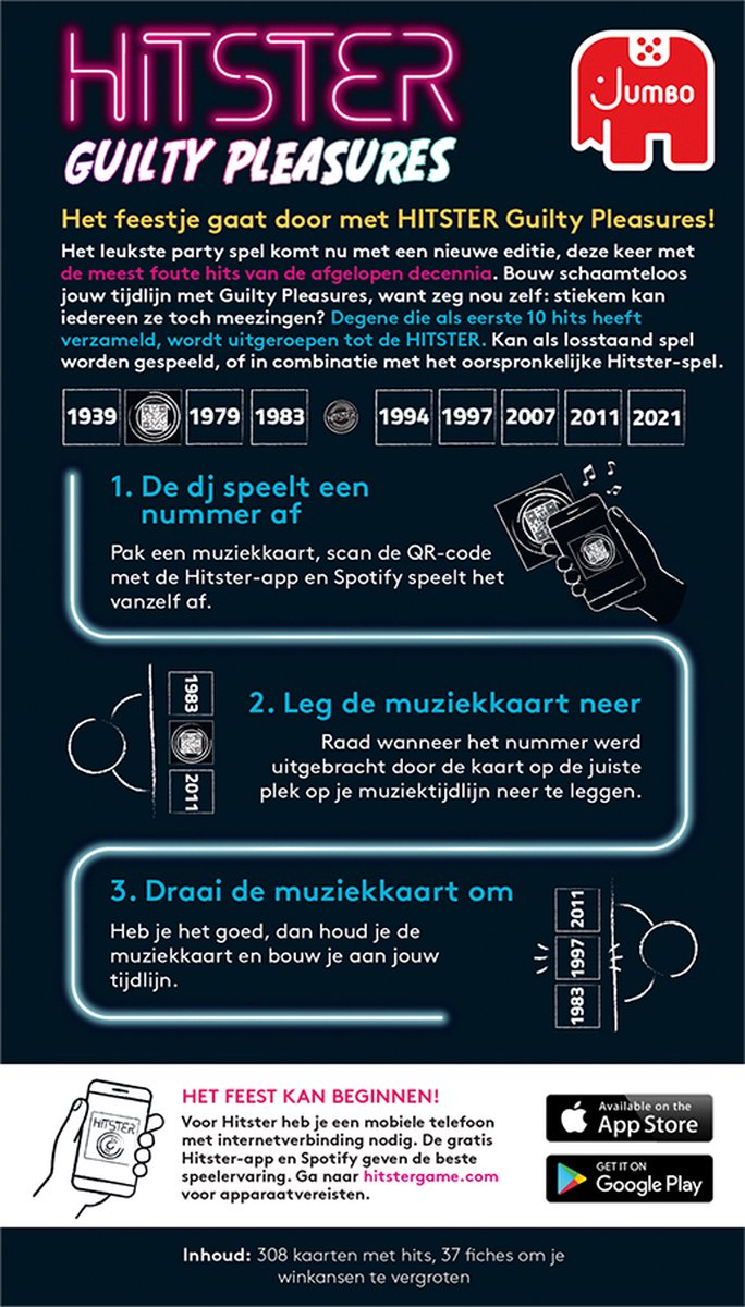 Jumbo - Hitster - Guilty Pleasures - Nederlandstalig Partyspel - Actiespel — afbeelding 16