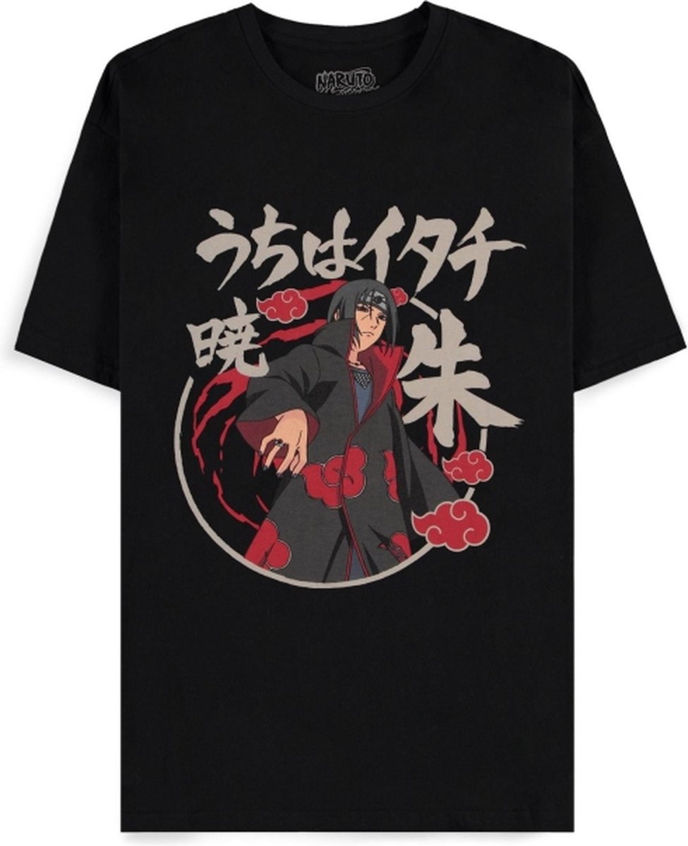 Naruto - Naruto Shippuden - Akatsuki Itachi Heren T-shirt - L - Zwart
