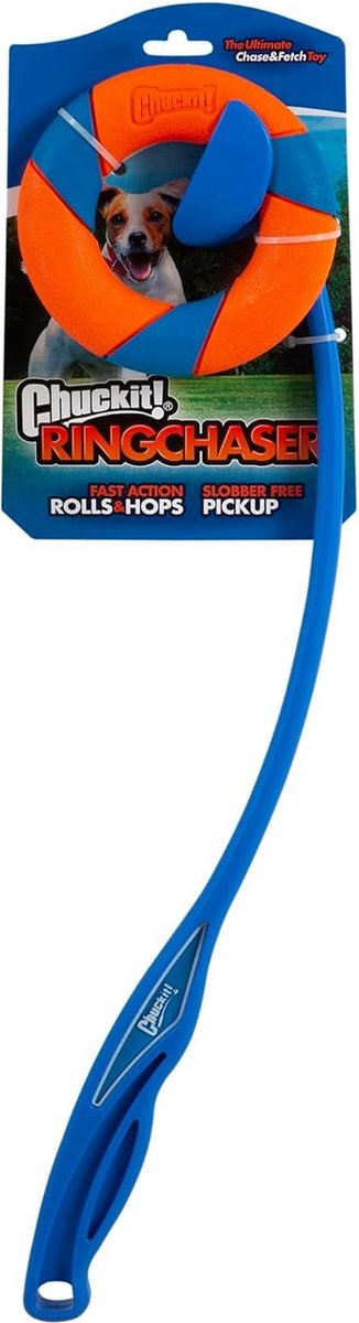Chuckit! Ring Chaser Launcher - Apporteerstok - Werpstok - Hondenspeelgoed - 56 cm - Kunststof - Blauw/Oranje