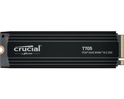 Crucial T705 | 2 TB NVMe SSD | M.2 Gen5 | tot 14.500 MB/s Lezen | tot 12.700 MB/s Schrijven | Heatsink