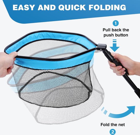 Tête de filet de pêche en Silicone, filet de maille de remplacement, filet d 'atterrissage en maille de pêche à la mouche, outil de pêche Durable, blanc noir, profondeur 22cm-56cm