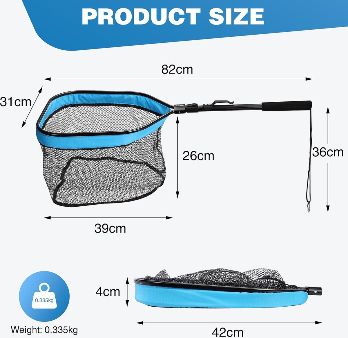 Filet D'atterrissage Pliable Pêche Mouche – Maille Silicone Caoutchouc