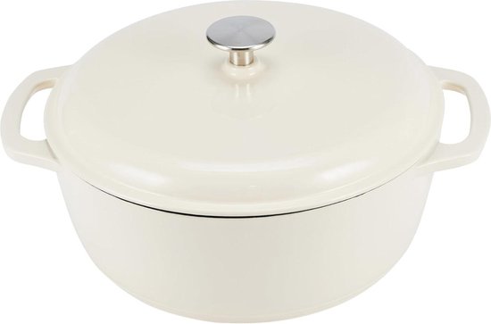Ronde Braadpan Van Geëmailleerd IJzer - 32 Cm - Geschikt Voor Inductie En Glaskeramiek