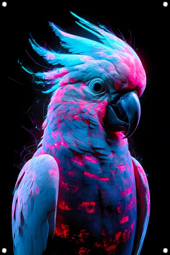 Papegaai tuinposter - Dieren poster - Tuinposters Neon - Buiten poster ...