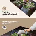 Inductiebeschermer met bloemenprint, vuil- & waterafstotend. Makkelijk schoon te maken met een grijze doek.