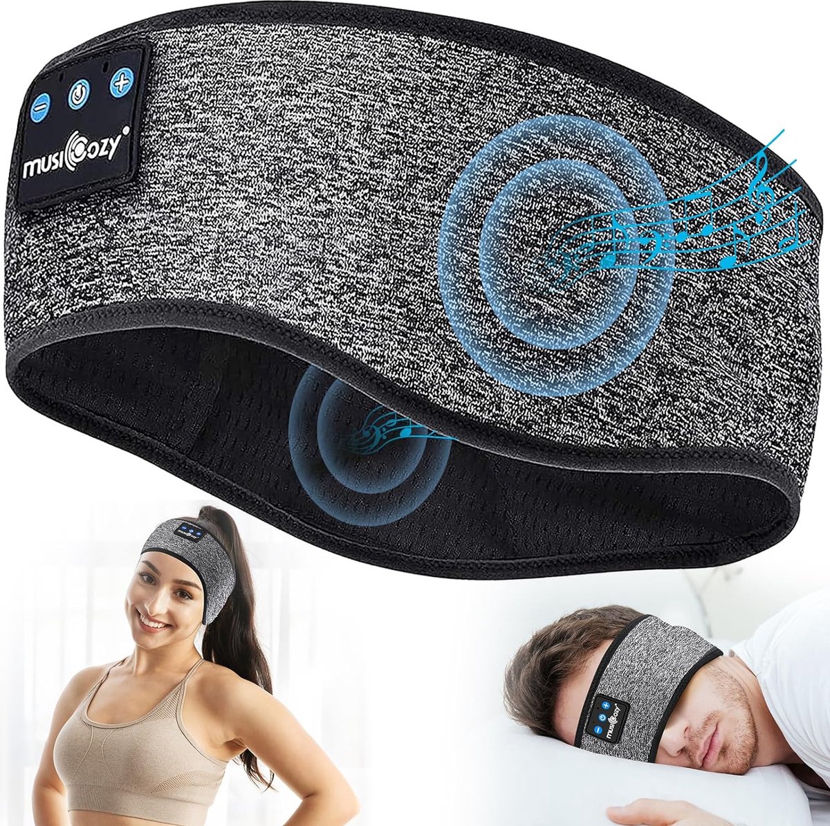 Bluetooth hoofdband sporthoofdtelefoon met lange speeltijd - hifi-stereo - ergonomisch - voor dames en heren