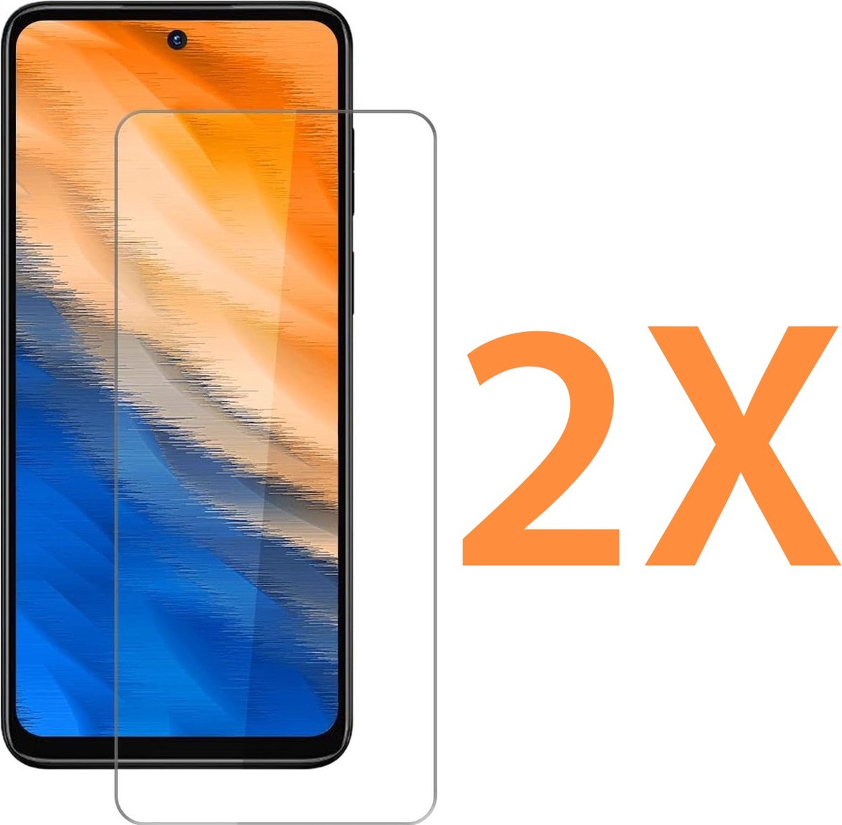 Glasplaatje Geschikt Voor: Motorola Moto G13 / G23 / G53 5G - 2x Screenprotector - screen protector - glas - bescherm - beschermglas
