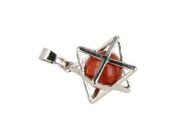Jaspis rood Merkabah kooihanger