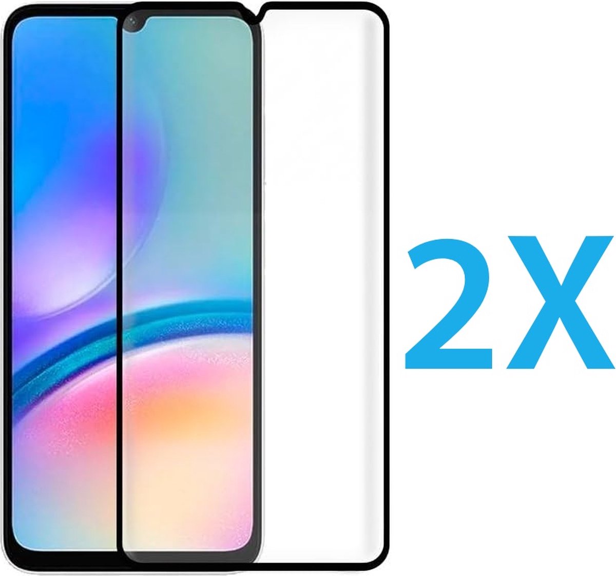 2x Full Cover Screenprotector Geschikt voor: Samsung Galaxy A15 - Screen protector - volledige glas - bescherming - beschermglas - ZT Accessoires