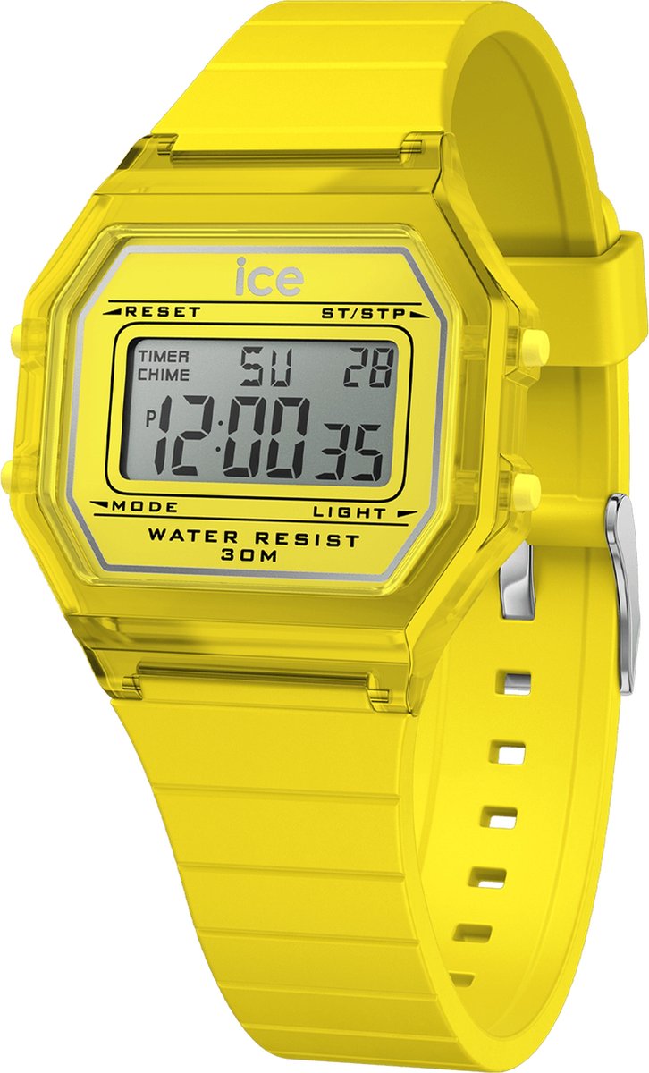 Ice Watch ICE digit retro - Electric yellow - Clear 022891 Horloge - Siliconen - Geel - Ø 33 mm