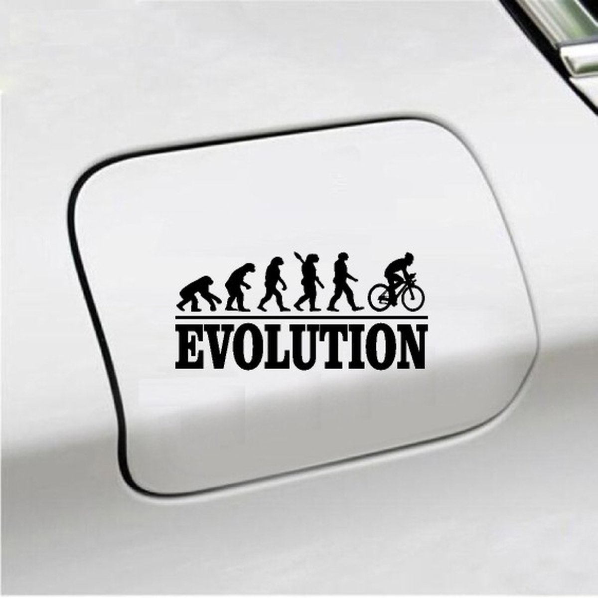 Bumpersticker - Evolution Wielrennen- 20x9.3 - Zwart