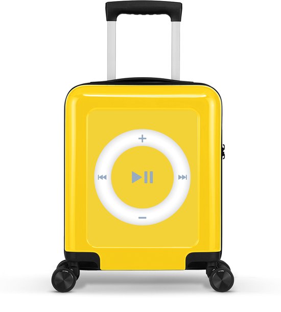 Stickercase - Kleine handbagage koffer 45cm - MP3 Player - Geschikt voor Easyjet Cabine - Underseater - Geel