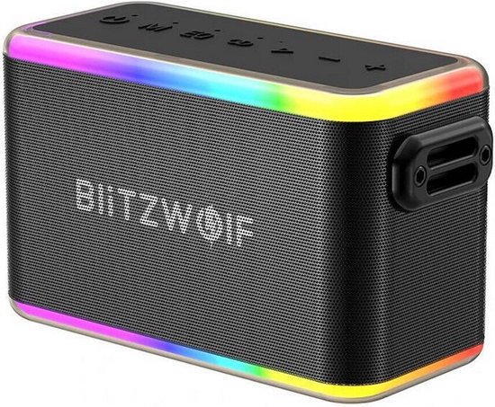 BlitzWolf® BW-WA6 80W Soundbar - Draadloze Bluetooth Speaker - Draagbare Waterproof PC Speaker - TWS Stereo - IPX5 Waterdichte Luidspreker - RGB Draadloze Bluetooth Speaker voor Buiten - Zwart