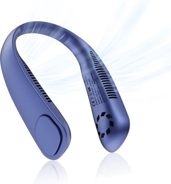 Mini nekventilator USB met Bluetooth Headset en oortelefoon Draagbaar Waaier nekband 3000 mAh Oplaadbaar Handheld Hangende sportventilator met led-lamp,White
