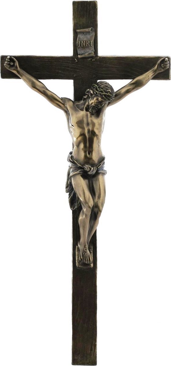 Veronese Design beeld/figuur - Jezus aan het Kruis Crucifix - hangend - Lengte 33cm