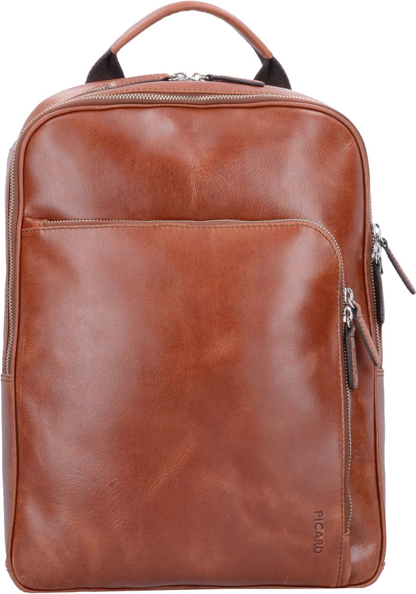 PICARD Leren Rugzak met laptopvak Buddy Backpack Cognac Bruine