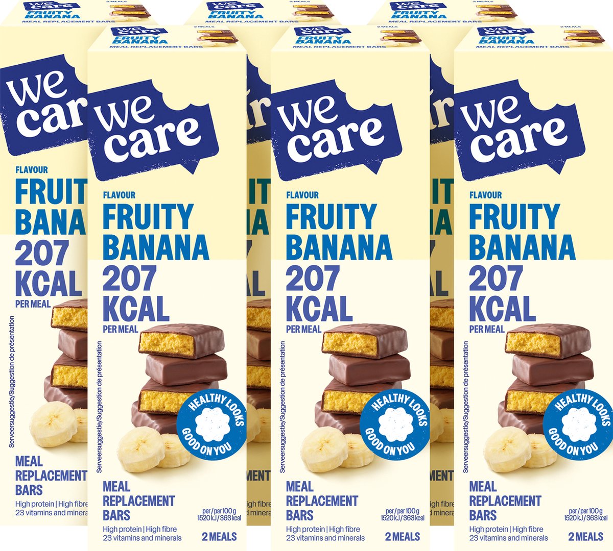 Goedkoopste WeCare Meal replacement Bars fruity banana 6 x 2 repen