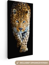 Toile - Léopard - Zwart - Animaux - Décoration Décoration murale - 20x40 cm - Peintures sur toile - Impression sur toile