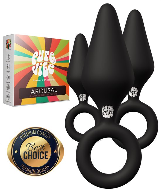 Foto: Purevibe arousal buttplug set met 3 verschillende groottes voor mannen vrouwen sex toys seksspeeltjes buttplugs butt plug anal plug