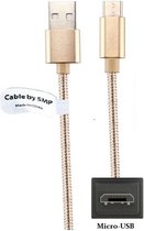 OneOne 2 stuks 3,0m Micro USB kabel. Metal laadkabel. Oplaadkabel snoer past op o.a. Kobo (Rakuten) eReader Mini, ARC 7, ARC 7HD, ARC 10HD, Aura 1, Aura HD, Aura H2O, Aura One (Niet voor Kobo model Wifi)