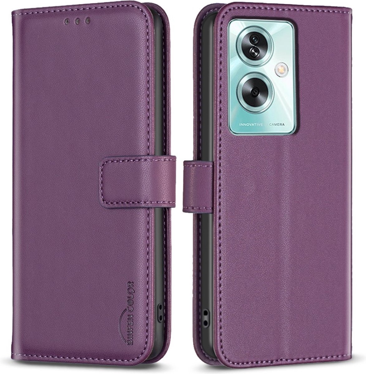 BINFEN Hoesje - Geschikt voor OPPO A79 5G Hoesje - BINFEN Book Case - Paars
