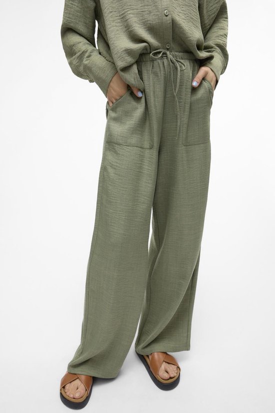 Pantalon Vero Moda Vmmelaney Hw Loose Pant Wvn Ga Noos 10316385 Couronne de laurier/mélange Taille femme - XS
