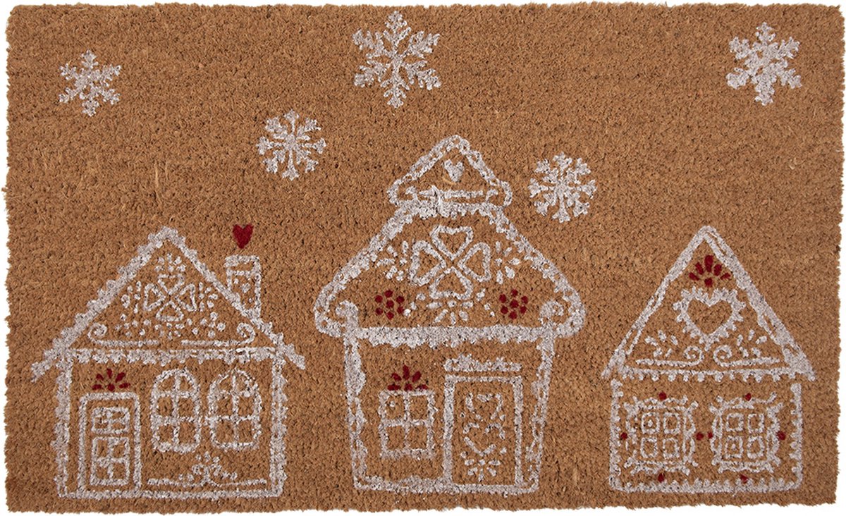 Clayre & Eef Deurmat 75x45 cm Bruin Kokos Huizen