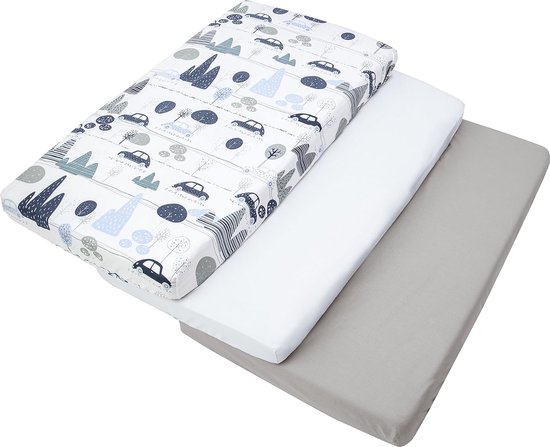 Parure De Lit Bébé En Flanelle Coton – 3 Pièces, Taille Berceau 60x120 Cm, Fabriqué Au Portugal