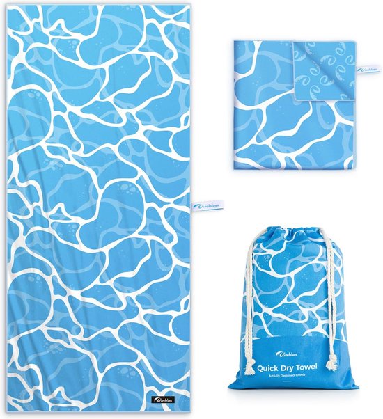 Serviette De Plage Anti Sable Serviette Plage Microfibre XL 70x150cm - Anti- Sable, Séchage Rapide - Motif Tortue Bleu Serviette De Bain Xxl