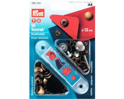 Naaivrijdrukknopen ANORAK 12 mm oudmessing 10 st. - Drukknopen Sport & Camping - Prym
