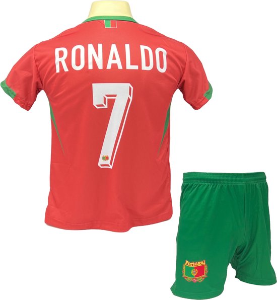 Foto: Cristiano ronaldo cr7 portugal tenue voetbal shirt broekje set ek wk voetbaltenue maat 128 rood