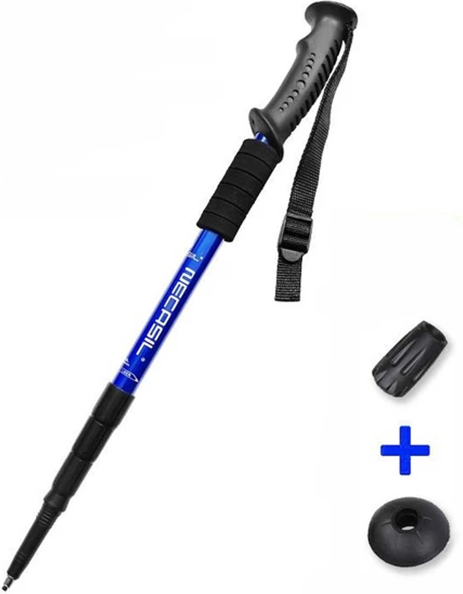 Uitschuifbare Wandelstok Aluminium Deluxe - Blauw - Slechts 300 gram - Telescoop - Uitschuifbaar - Stok - Geschikt voor alle Ondergronden - Nordic Walking