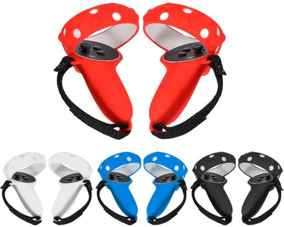 GECOMBINEERD: Controllerbeschermer + houder voor Oculus Quest 2 - Rood