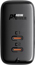 ACEFAST Dual USB-C stroomadapter met Fast Charge -  Power Delivery 3.0 - Quick Charge -  40W