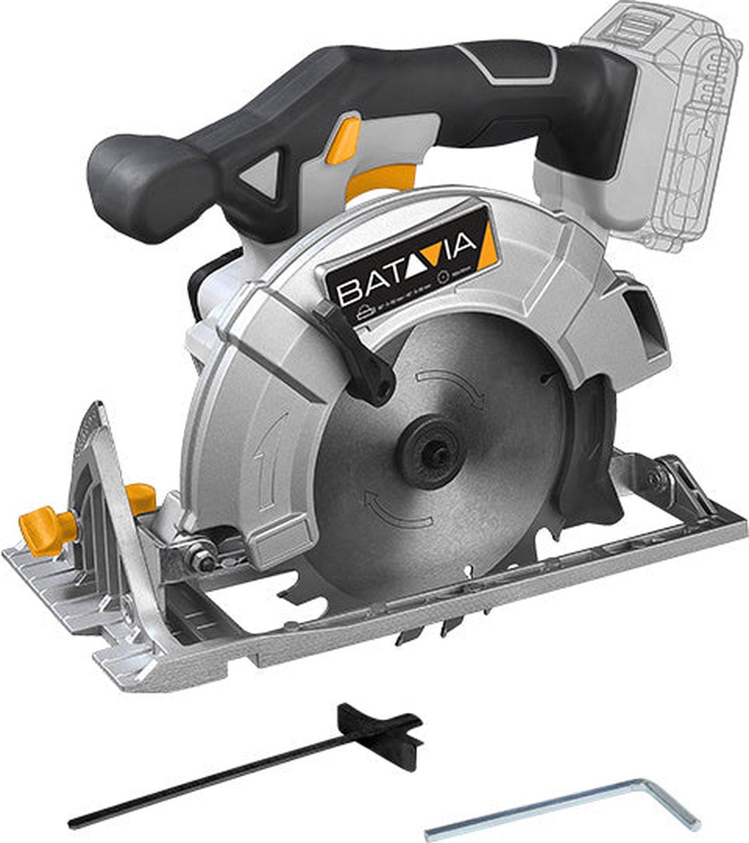 Batavia Cirkelzaag Ø 165 mm 18V Incl. 4.0 Ah Oplader Perfect voor hout aluminium laminaat kunststof metaal en tegels Maxxpack