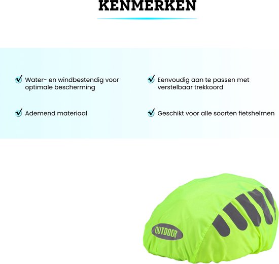 Reflecterende Muts voor Helm - Fietshelm Regenhoes - Waterdicht - Geel — afbeelding 2