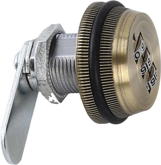 Serrure basculante pour boîte aux lettres - avec code numérique - Serrure à combinaison 25 mm - Couleur laiton