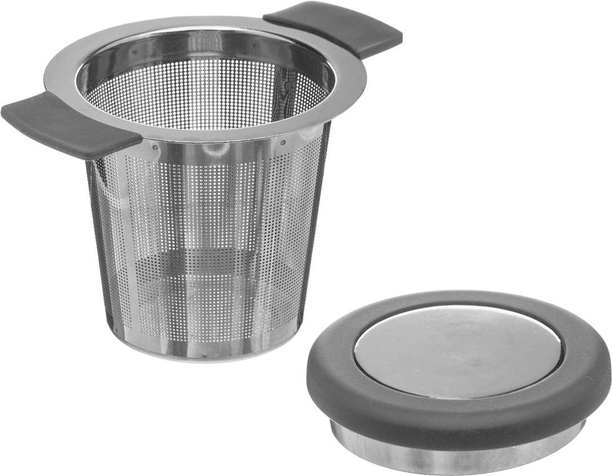 Fijnmazig theefilter voor losse thee - Theefilter RVS - Voor Losse Thee - Extra Fijne Filter - RVS Thee Ei - Infuser – Thee ei - Theefilter - Zeef - thee Pijp - Theezeefje - Kruidenfilter - Voor losse thee Roestvrij - Premium theezeef - Grijs