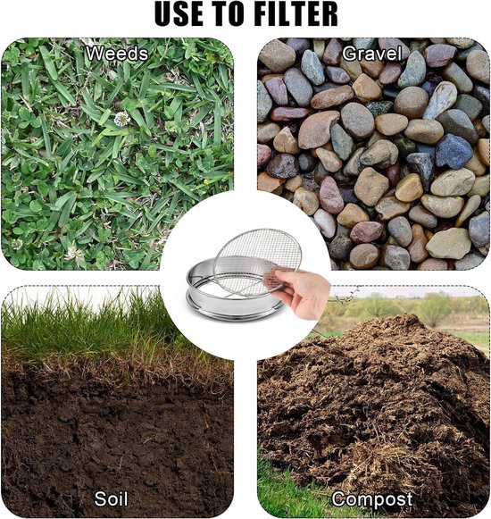2 Tamis à Compost Ronds Pour Jardin - Idéal Pour Filtrer Terre, Sable Et Gravier (couleurs Assorties)